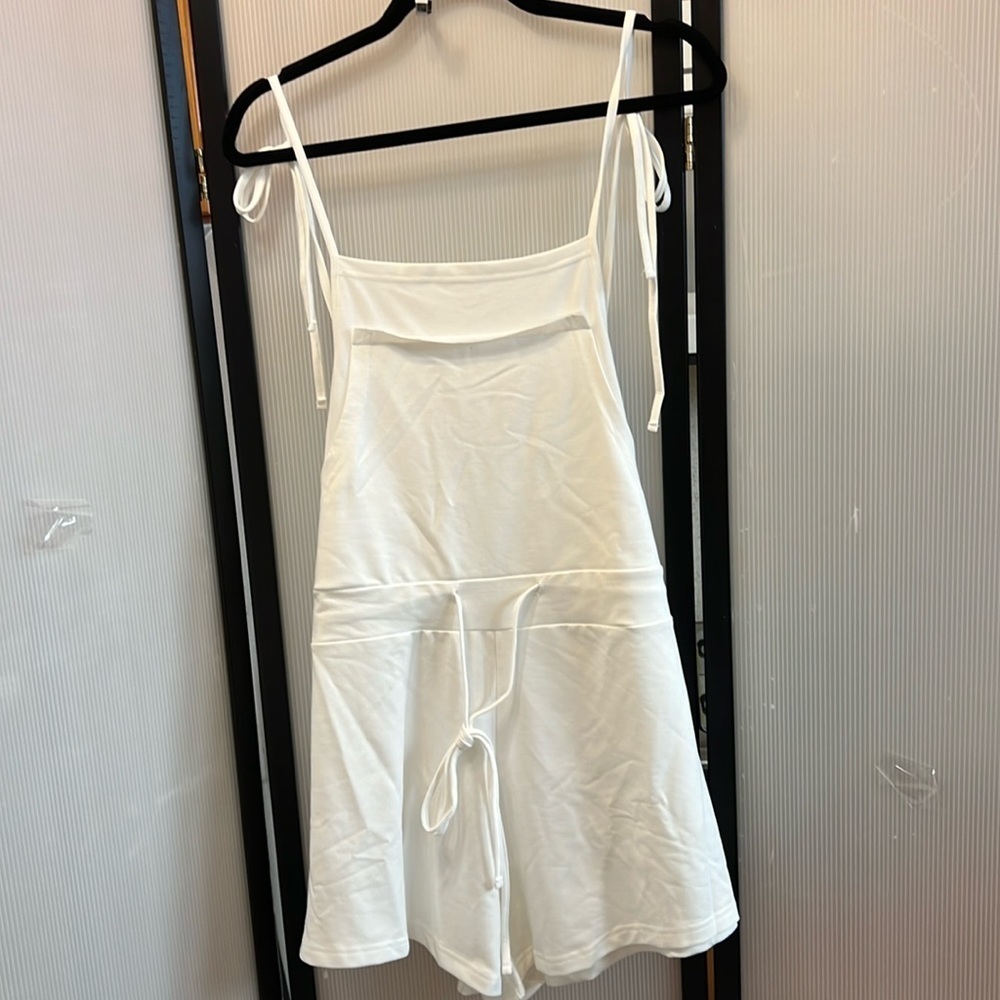 SHEIN Curve Overall Shorts White Size 2xl